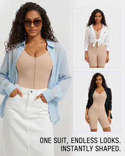 SCULVEX® Form II — Zip-Up Tummy Control Short Bodysuit