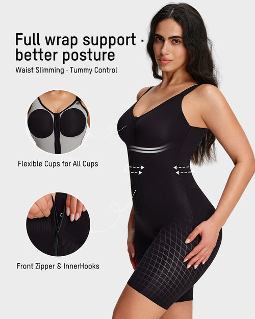 SCULVEX® Form II — Zip-Up Tummy Control Short Bodysuit