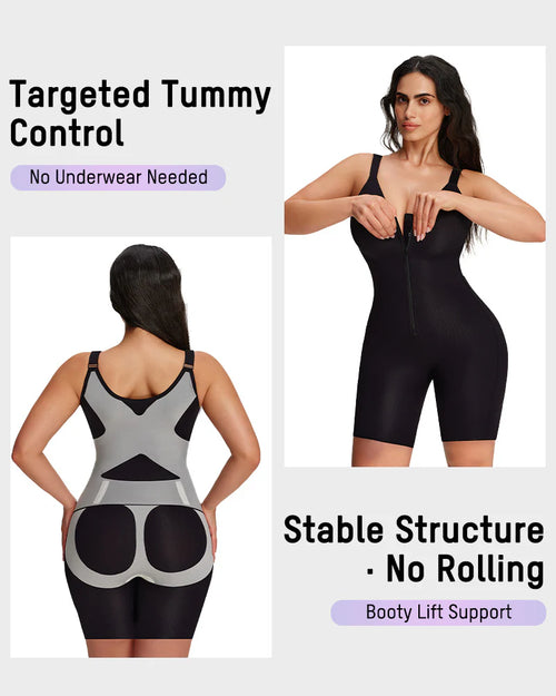 SCULVEX® Form II — Zip-Up Tummy Control Short Bodysuit