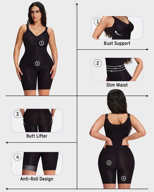 SCULVEX® Form II — Zip-Up Tummy Control Short Bodysuit