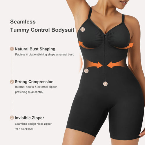 SCULVEX® Form II — Zip-Up Tummy Control Short Bodysuit
