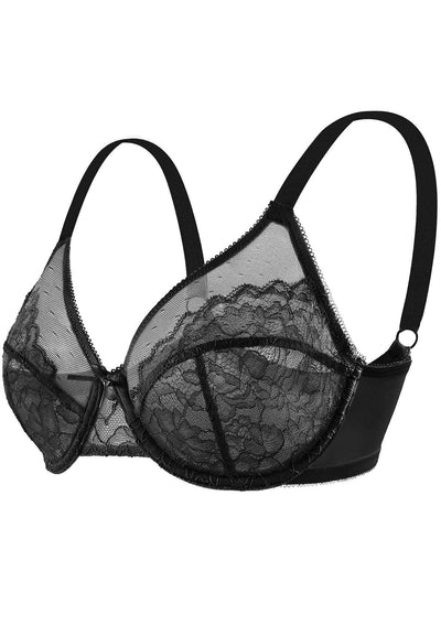 (Cardi B recommends)Enchante Lace Black Underwire Bra Set